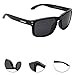 LianSan Designer Oversized Rectangular Women Men Sports Sunglasses Wayfarer Glasses 0709(black(silver))