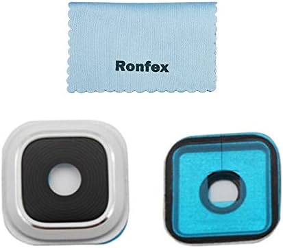 Ronfex Back Rear Camera Glass Lens Cover Ring Replacement + Flash Cover + Adhesive For Samsung Galaxy Note 5 N920 (ALL CARRIERS)+ Ronfex Cloth (White)