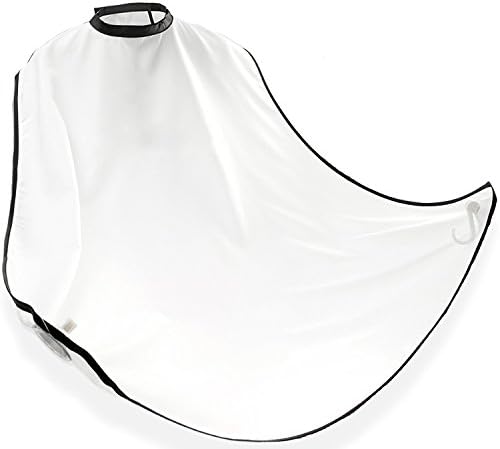 Beard Bib for Trimming and Shaving, Beard Apron,beard catcher,Hair Clippings Cape For Men,Gifts for Men,Gifts for Dad (White)