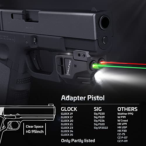 Red Green Pistol Light Beam for Handguns,500 Lumens Shockproof Laser