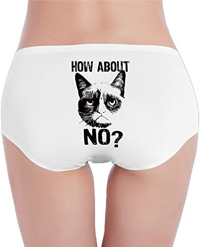 Women's Low-Waist Cat How About No Hipsters Hipsters Boyshorts,Brief Hipster,Hipsters Panties Bikinis Panty White L