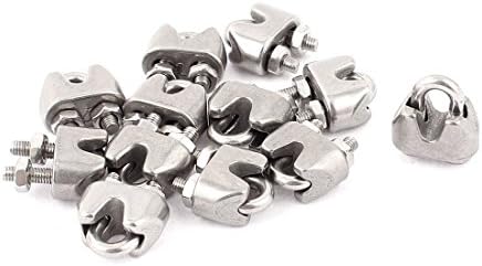 GFORTUN 10PCS 1/16 Wire Rope Clips Stainless Steel Saddle Cable Rope Clamps Ships and Vessels Fastener Holder M2 (1/16)