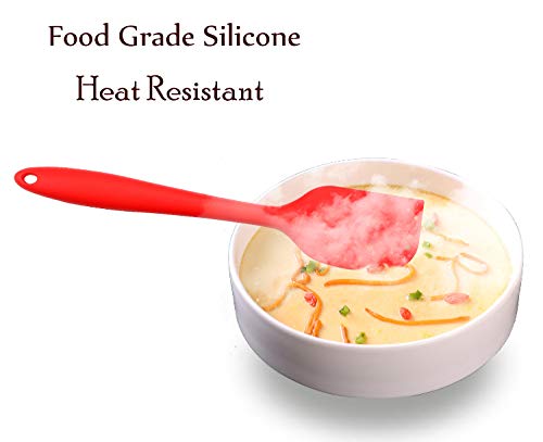 REMEE Basics Range Silicone Kitchen Utensils Set in FDA Grade with Hygienic Solid Coating Pack of 5(Red)