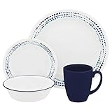 Corelle Livingware 32-Piece Dinnerware Set, Ocean Blues, Service for 8 (Two 16-Piece Sets) by Corelle Coordinates