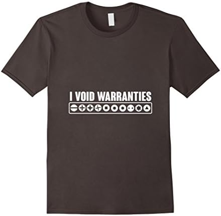 Mens I Void Warranties Funny Geek T-Shirt Engineer Tee Medium Asphalt