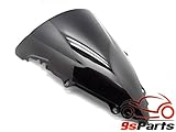 9sparts® Black Smoke Double Bubble Transparent Windscreen Windshiled for 2003 2004 2005 Yamaha YZF R6 2006 2007 2008 2009 R6S