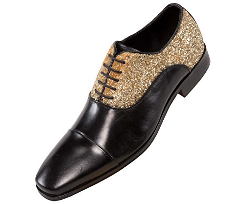 Asher Green Mens Genuine Leather and Glitter Encrusted Cap Toe, Lace up Oxford Dress Shoe, Style AG900