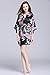 VERNASSA Women's Short Kimono Robes Peacock Blossoms Silk Nightwear Bathrobes