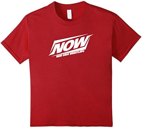 Kids New Ohio Wrestling NOW White Slant Pro Wrestling T-Shirt 4 Cranberry