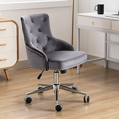 Irene House Modern MidBack Tufted Velvet Fabric Computer Desk Chair