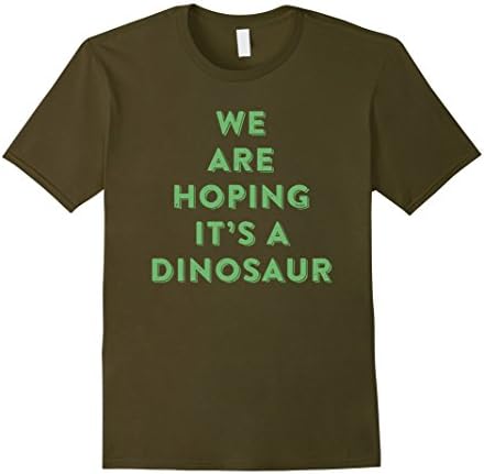 Men's Dinosaur Dad Mom Maternity Baby Birth Announcement T-Shirt Medium Olive