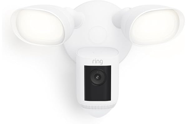 Ring Floodlight Cam Wired Pro, Home or business security, Retinal 2K Video, Color Night Vision and Two-Way Talk with Audio+, White