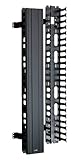 Leviton 4980L-VFO Vertical Front Only Cable Management, 5-inch Channel by 80-inch Long, Black Snap-On Cover