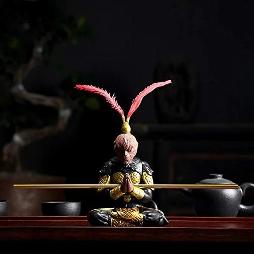 ROGEWIN Purple Clay Monkey King Tea Pet Tea Set Tea Ceremony Backflow Incense Burner Desktop Ornaments