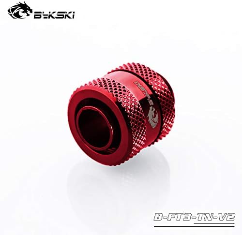 Bykski G1/4" 10/13mm (3/8" ID, 1/2" OD) Compression Fitting for Soft Tubing, 8-Pack (Red)