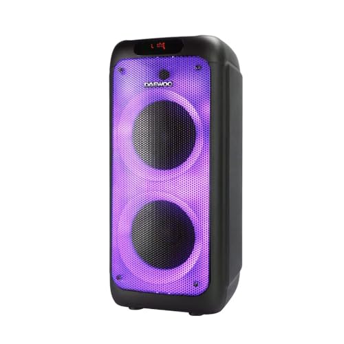 Select Sound Daewoo Bocina Bluetooth Partybox Portatil con Subwoofer, Bocina Portatil Bluethooth Recargable Tipo Bocinas para Fiesta Karaoke Interior Exterior