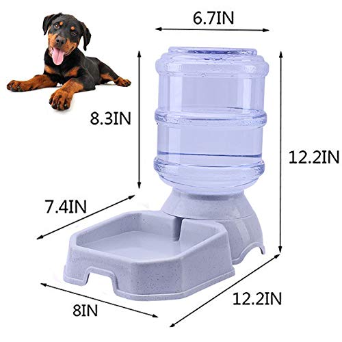 Septree Automatic Water Dispenser,Dog Bowl,Cat Waterer,Dog Water Fountain,Automatic Cat Waterer,Pet Dog Cat Water Bowl,Pet Automatic Waterer 1 Gal (Waterer Gray)