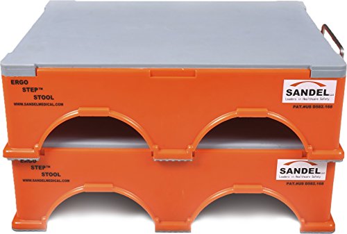 Ergo-Step Stool, Stackable, Orange (2 top stools and 2 bottom stools)