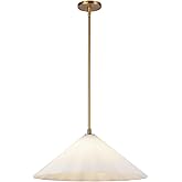 Alora Mood Serena 20" Pendant Light | Aged Gold Finish | Opal Glass Shade | Contemporary Classic Hanging Ceiling Light | Made