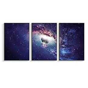 Framed Canvas Wall Art for Living Room, Bedroom Sky Space View Canvas Prints for Home Decoration Ready to Hanging - 16"x24"x3 Panels