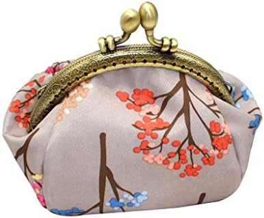 Kangma Women Coin Purses For Men And Women,Cute Floral Vintage Bohemian Tree flowers And Carp Pouch Kiss-lock Change Purse Handmade Bag
