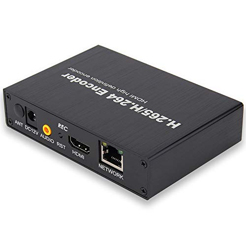 EXVIST H.265 1080P HDMI Video Encoder HDMI a RTMP con Ranura para Tarjeta SD MAX. 128G DDNS HTTP ONVIF RTMP RTSP TS UDP Hikvision Private Protool para Live Streaming a Youtube Facebook Vimeo etc.