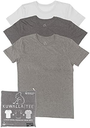 KUWALLA TEE - Crew Neck - 3 Pack T Shirts - Small, Shades of Grey