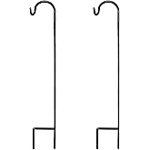 AshmanOnline Ashman Black Shepherd Hook 48 Inch (2 Pack), 10MM Thick, Super Strong, Rust Resistant Steel Hook Ideal for Use at Weddings, Hanging Plant Baskets, Solar Lights, Lanterns, Bird Feeders.