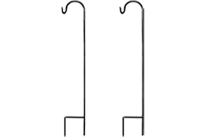 AshmanOnline Ashman Black Shepherd Hook 48 Inch (2 Pack), 10MM Thick, Super Strong, Rust Resistant Steel Hook Ideal for Use at Weddings, Hanging Plant Baskets, Solar Lights, Lanterns, Bird Feeders.