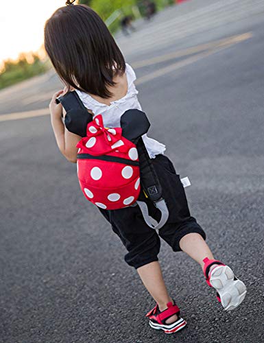 Idefair Kids Harness Backpack, Anti-Lost Toddler Backpack Leash Mini Cute Safety Leash Bag for Age 1-5 Years Old Boys and Girls with Detachable Rein (Red)