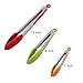 Stainless Steel Kitchen Tongs, Set of 3-7,9,12 Inch,Non-Stick Food Tongs with Silicone Tips for Barbeque, Cooking, Grilling Turner(multi color - Green, Red, Orange)