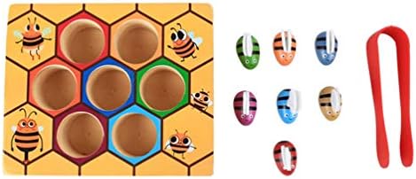 Children Clip Beehive Games Intelligence Color Cognition Toys Clip Small Bee Toy Wooden Early Childhood Education Tools-Multicolor-1 Size