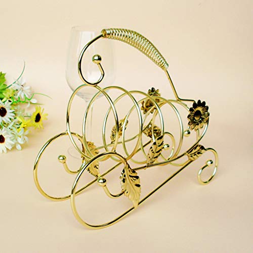 image for JDgoods Creative Rought Iron Wine Holder/Portable Vintage Floral Craft