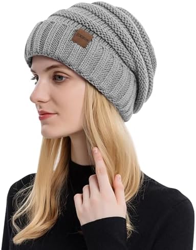 9 Pcs Slouchy Beanies for Women - Winter Hats - Warm Knit Caps Vorkoi Womens Winter Beanie Hat, Warm Knitted Slouchy Wool  main image 4