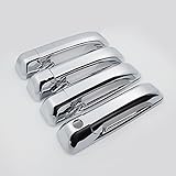 E-Autogrilles Triple Chrome Plated ABS 4 Door Handle Covers without Passenger Key Hole for 09-16 Dodge Ram 1500 / 10-16 Dodge Ram 2500/3500 / 05-10 Jeep Grand Cherokee / 06-10 Jeep Commander (64-0210)