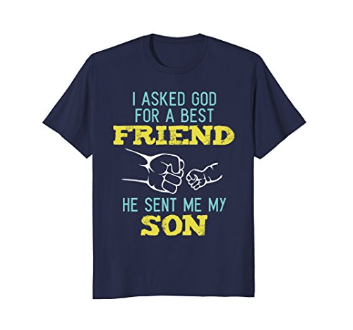 Mens The God Sent My Son Shirt Fathers Day Gift First Time Dad Large Navy