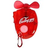 SKNBC Carabiner Water Misting Fan Portable Mini Fan Red