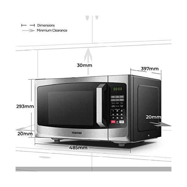 Toshiba-800-w-23-L-Microwave-Oven-with-Digital-Display-Auto-Defrost-One-Touch-Express-Cook-6-Pre-Programmed-Auto-Cook-Settings-and-Easy-Clean-Stainless-Steel-ML-EM23PSS Toshiba 800w 23L Microwave Oven with Digital Display, Auto Defrost, One-Touch Express Cook, 6 Pre-Programmed Auto Cook…
