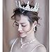 Lpteso SSNUOY Silver Plated Pearl Crystal Bridal Crown Princess Crown Headpiece for Woman