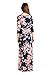 On Trend Women's Paris Bohemian 3/4 Sleeve Long Maxi Dress (X-Large, Blue Boho)