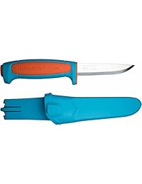Cuchillo multiuso Craftline Basic 511 de Morakniv con cuchilla fija de lámina de acero al carbono y funda mixta, cuchilla de 3.6 pulgadas.