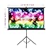 Excelvan Projector Screen with Stand, Indoor Outdoor Portable 100 Inch Diagonal HD 16:9 Projection Screen Adjustable Strong Tripod Base Legs Wrinkle-Free Design Includes Carry Bag