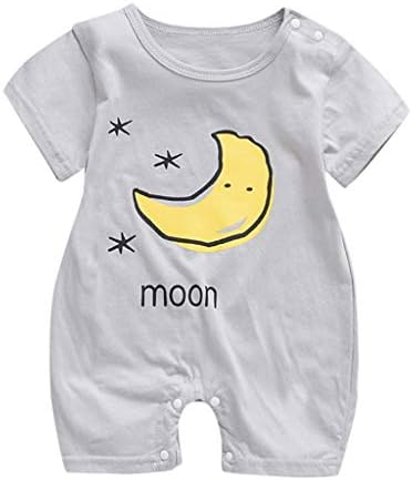 Baby Clothes Set,Newborn Baby Boy Girl Short Sleeve Jumpsuit Sun Cloud Moon Print Rompers