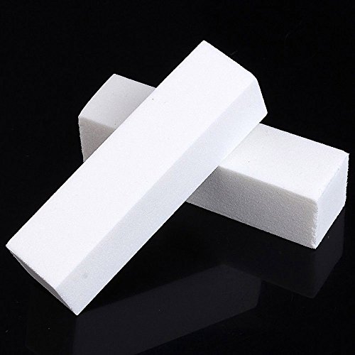 Lautechco® 12 Pcs White Buffer Block Acrylic Nail Art Care Tips Sanding Files Tool Buffer Sanding Block Nail Tips - Thumbnail 2