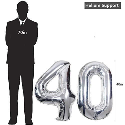 40th-Birthday-Decorations40-Birthday-Balloons-Party-Supplies-Happy-Birthday-Banner-Latex-Balloons-Foil-Star-Balloons-Blue-Black-81PCS