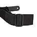 Donner DR-1 Soft Cotton Guitar Strap for Bass Acoustic Electric Guitar with Pick Pocket Genuine Leather End Black 2” Wide Gift for Guitarists