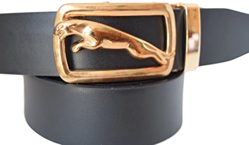 Eurodesign JAGUAR genuine leather Adjustable belt for men (40-47, GOLD)