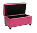 OSP Home Furnishings Metro Tufted Rectangular Storage Ottoman with Padded Upholstery and Soft Closing Hinges, Pink Vinyl