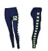 Seattle Seahawks 12th Man Fan Leggings Navy Lime Feathers (L/XL (waist 30