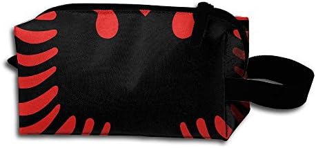 Albania National Emblem Portable Pencil Bag Coin Purse Pouch Stationery Storage Organizer Case Cosmetic Makeup Brush Holder With Durable Zipper For Students Office